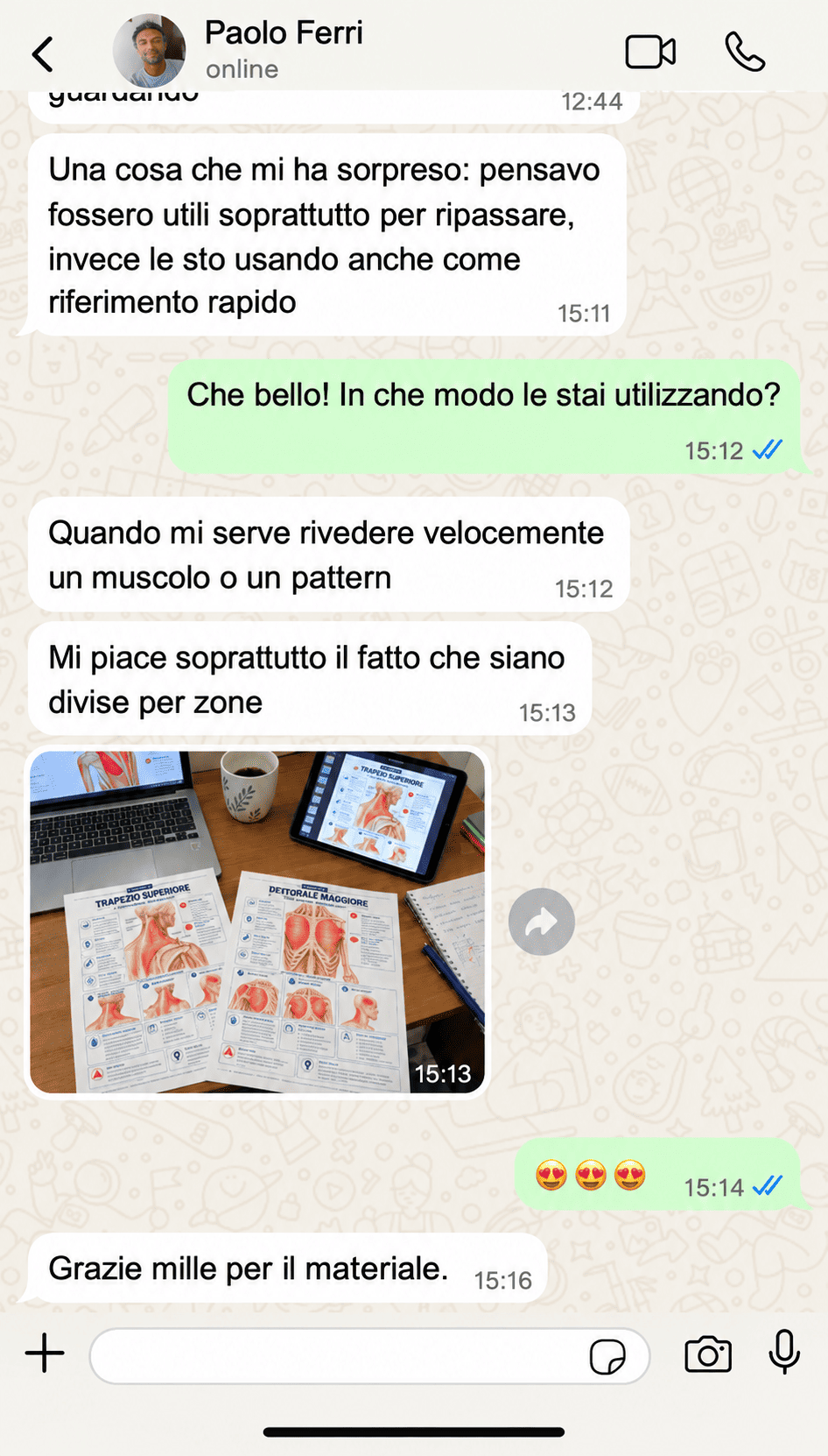 Mappe visive del dolore riferito - Testimonianza 5