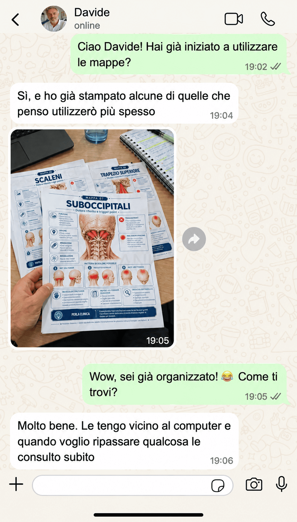 Mappe visive del dolore riferito - Testimonianza 1