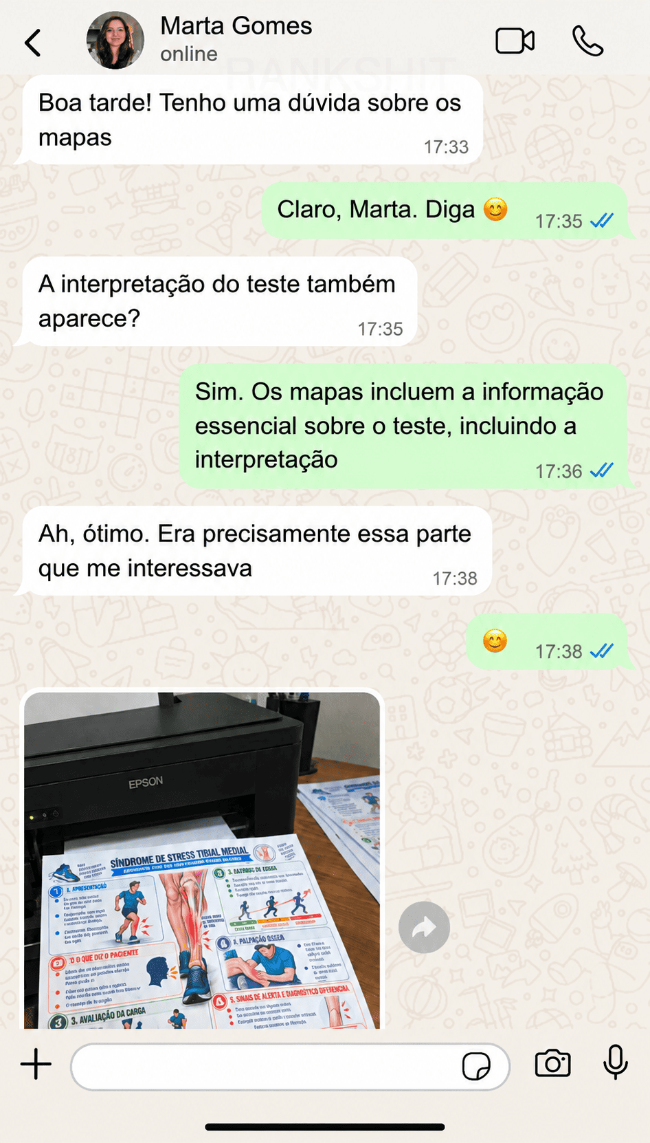 Mapas mentais de testes ortopédicos - Depoimento 1