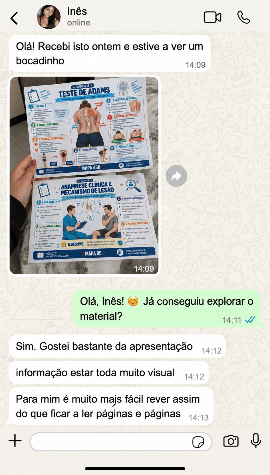 Mapas mentais de testes ortopédicos - Depoimento 2