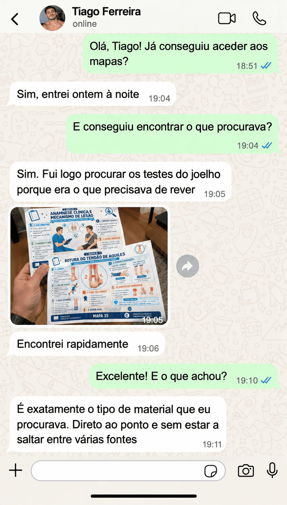 Mapas mentais de testes ortopédicos - Depoimento 3