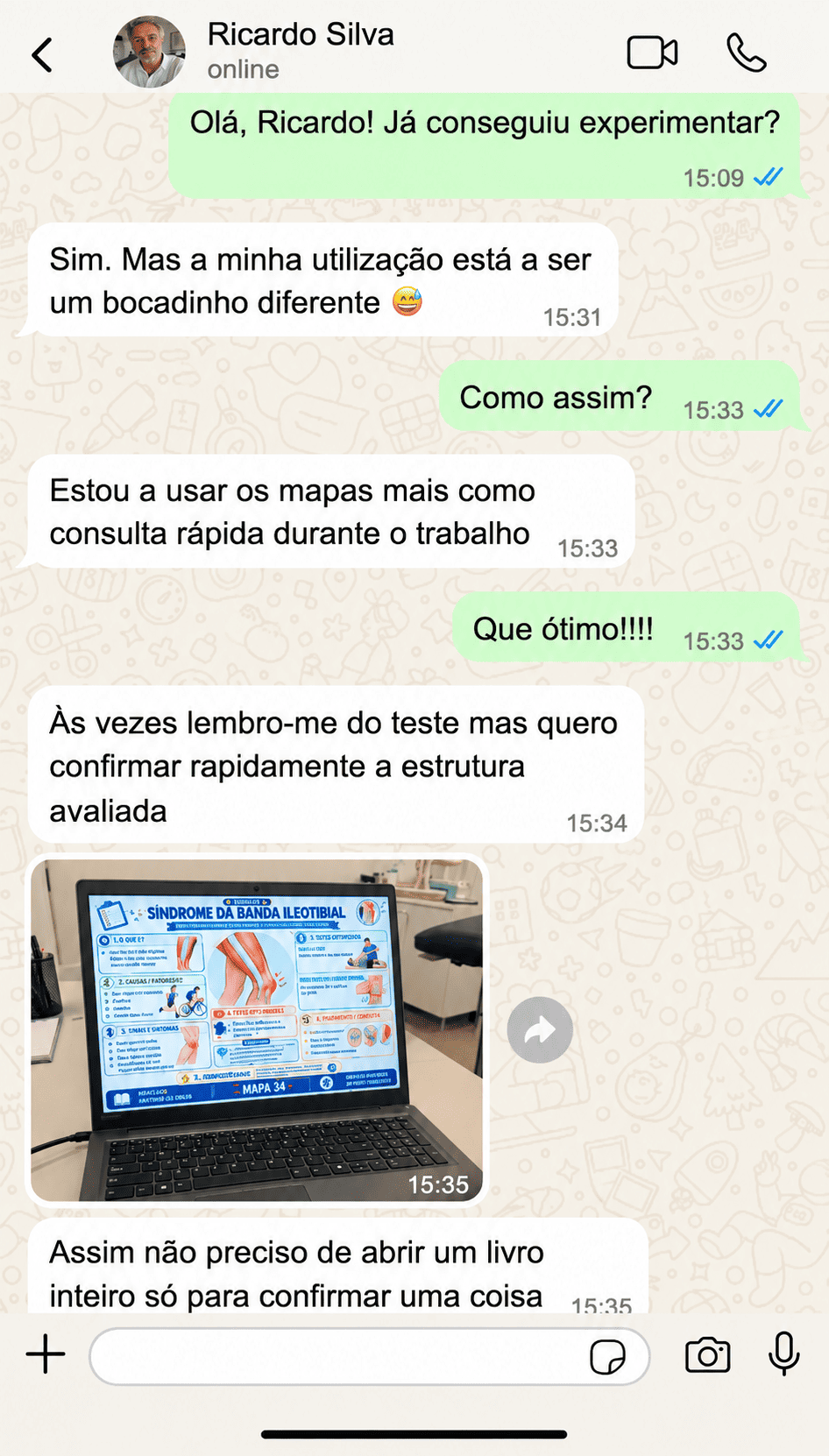 Mapas mentais de testes ortopédicos - Depoimento 4