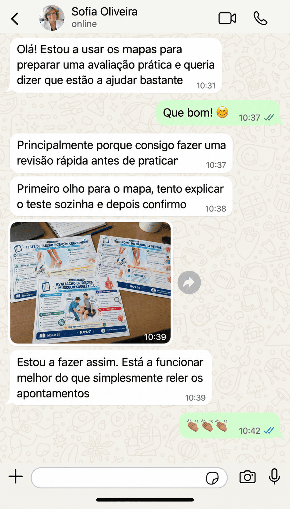 Mapas mentais de testes ortopédicos - Depoimento 5