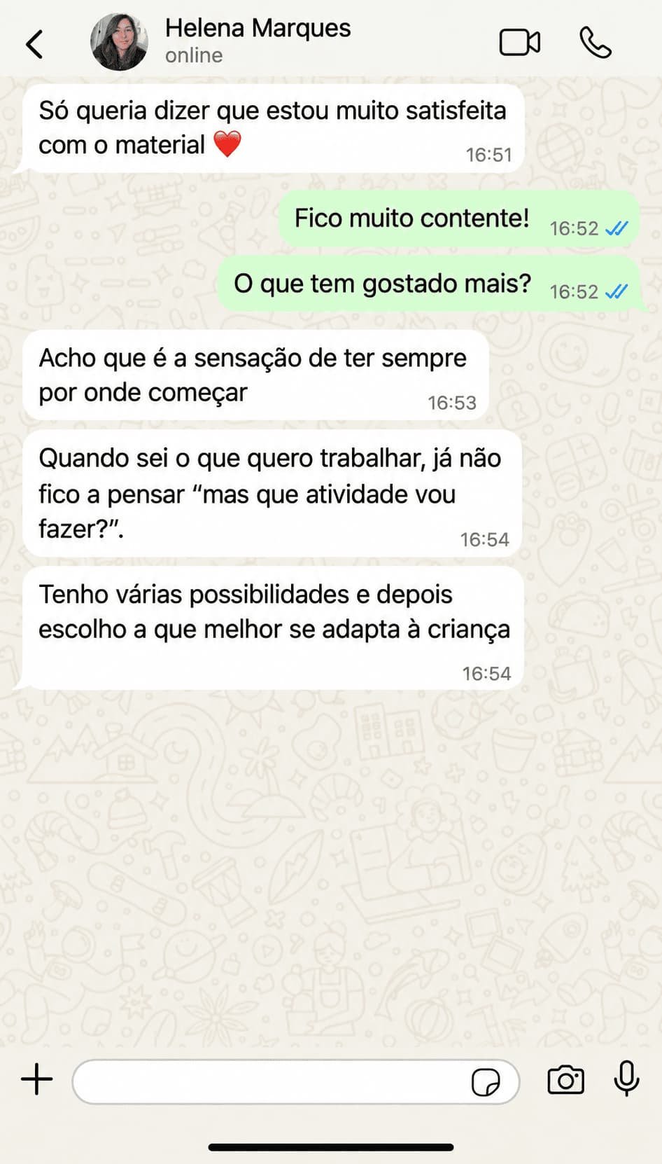 Depoimento WhatsApp - Atividades de linguagem