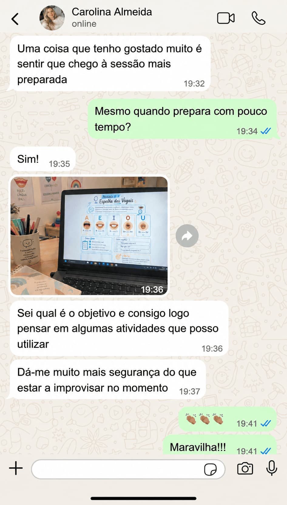 Depoimento WhatsApp - Atividades de linguagem