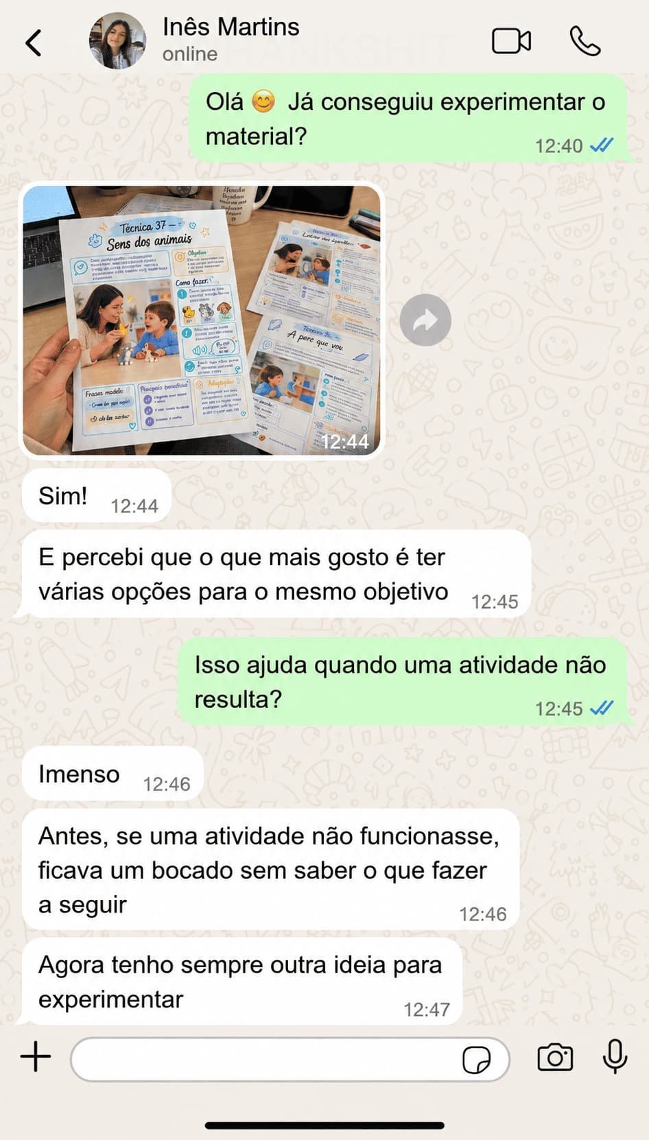 Depoimento WhatsApp - Atividades de linguagem