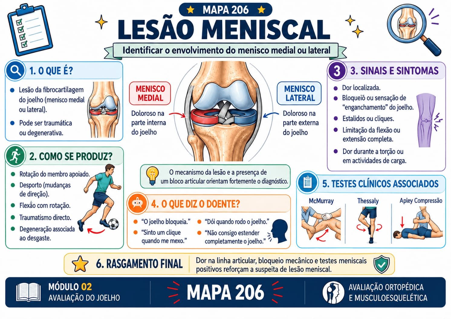 Mapa mental de avaliação ortopédica