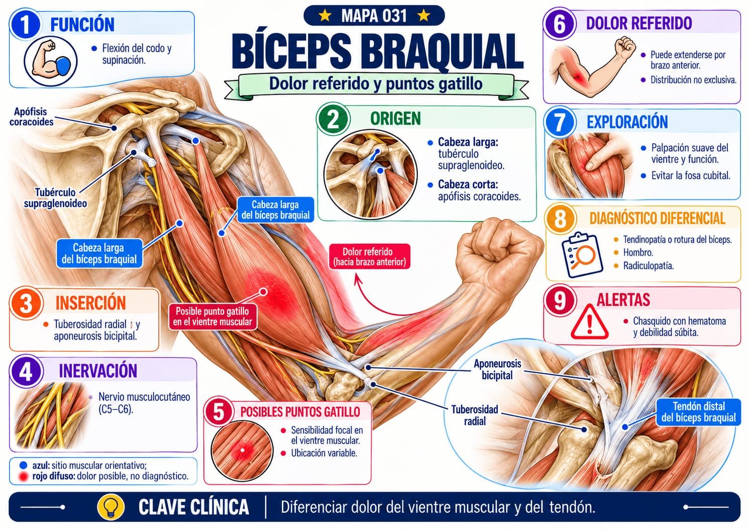 Mapa clínico do bíceps braquial