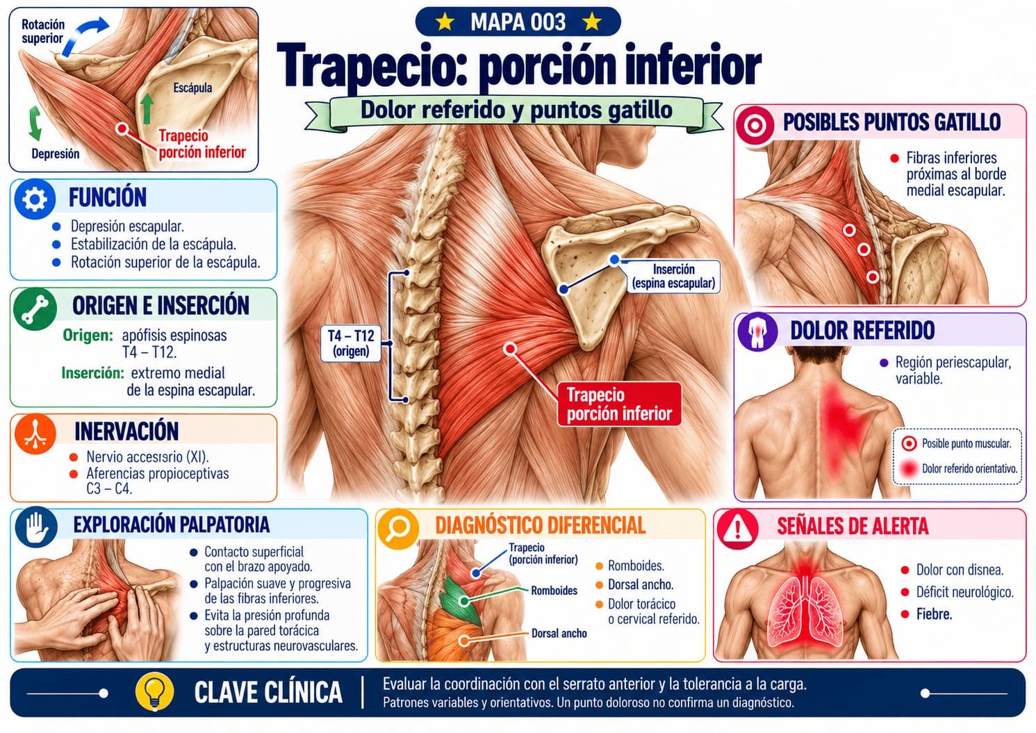 Trapézio inferior - pontos-gatilho e dor referida